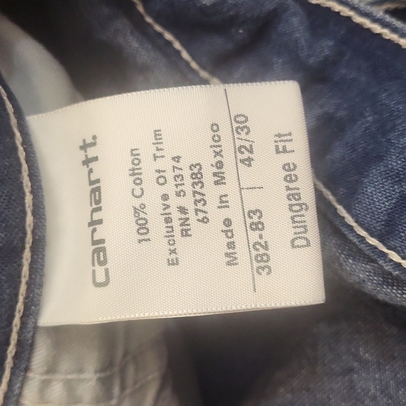 Carhartt MENS DUNGAREE FIT 42×30 BLUE JEAN - Picture 4 of 5